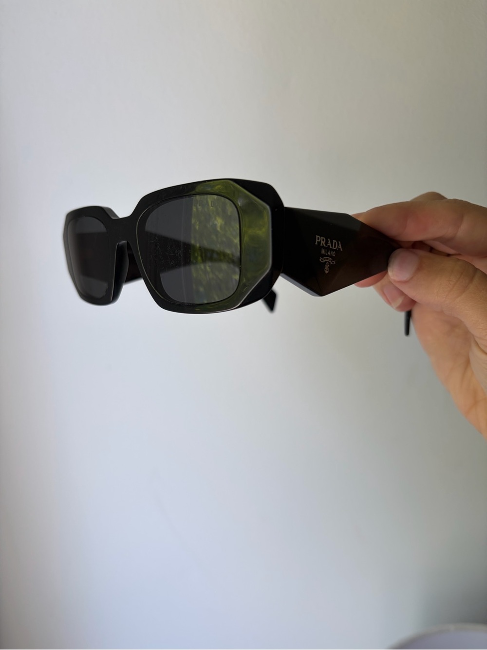 Prada Black Oversized Geometric Sunglasses